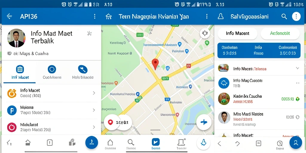 Antarmuka aplikasi API36 menunjukkan informasi kemacetan terkini.