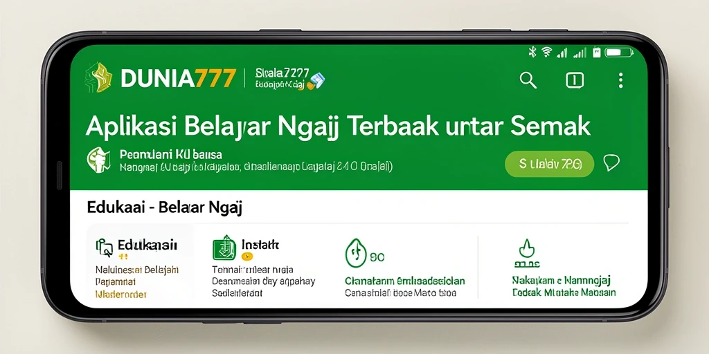 Antarmuka DUNIA777 yang interaktif untuk Belajar Ngaji.