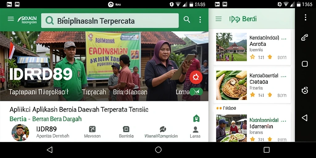 Screenshot utama IDR89 menunjukkan antarmuka aplikasi Berita Daerah yang informatif.