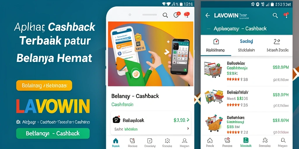 Antarmuka LAVOWIN menampilkan berbagai penawaran cashback menarik.