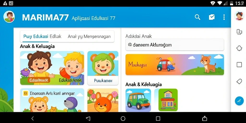 Tampilan antarmuka MARIMA77 yang menarik dan interaktif untuk Edukasi Anak.