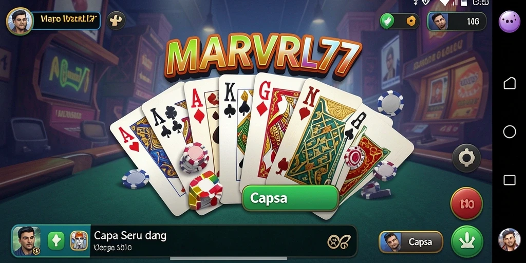 Tampilan antarmuka menarik dari game Capsa MARVRL77.