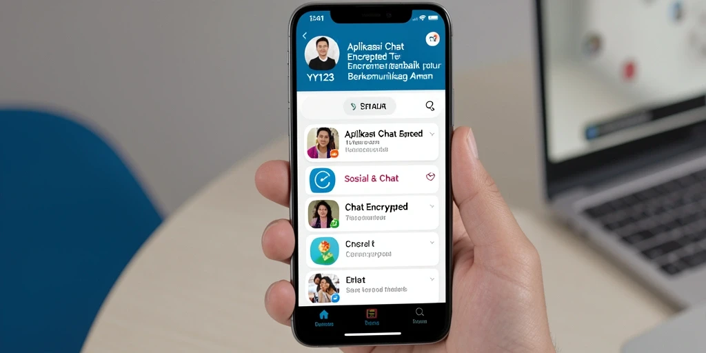 Tampilan antarmuka utama YY123 dengan fungsi Chat Encrypted yang responsif.