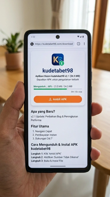 Tampilan halaman APK kudetabet98